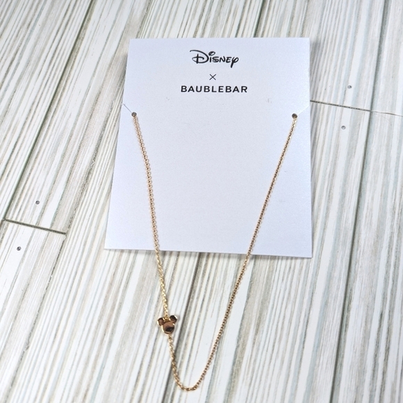 Baublebar Disney Minnie Mouse Rhinestone Micro Charm Necklace in Gold NWT - Picture 7 of 7